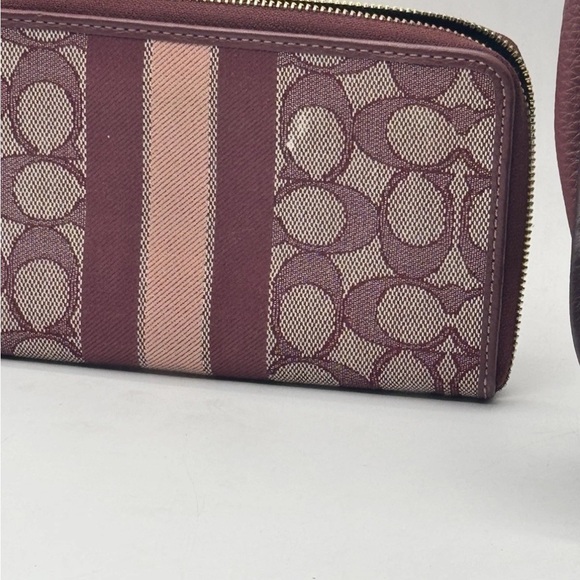 Coach Dempsey  Crossbody Bag, Medium Wine - Signature Jacquard/ With Wallet - Picture 6 of 15